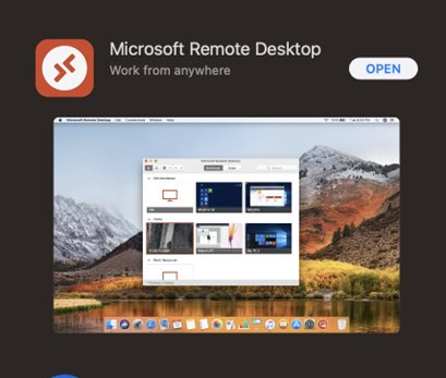 Microsoft remote desktop on App Store